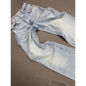 Zara Womens Jrs. High Waisted Wide Leg Jeans Light Wash Blue Denim Size 0 EUR 32